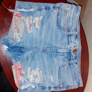 Woman's shorts. American Eagle size 10 cutoff style. Pockets are pink w/ design